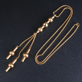 Nejnovější Velkoobchod Dlouhé 650mm Nerezové Oceli Módní Šperky Zlaté Barvy Svetr Řetěz Náhrdelník Pro Ženy Joyas NEIZCNBF