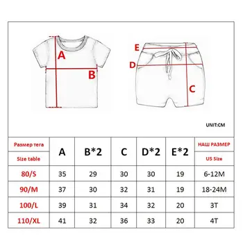 Nové Dorazil Oblečení Batole Chlapec Oblečení Letní Print Sada Tenký Top dětské Tričko Krátký Rukáv Oblek pro Dítě, Děti, Les
