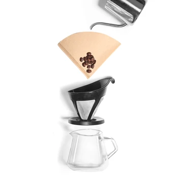 Nové Dřevěné Ruku V60 Drip Papírový Kávový Filtr kávový Filtr Tašku Espresso Čaj Infuser Vařit Kávu, kuchyňské Doplňky