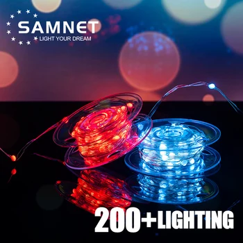Nové LED RGB Vánoční Víla Světla 200+ Režim Osvětlení Vodotěsné Garland String Světla Pro Venkovní Dekorace Holiday Osvětlení