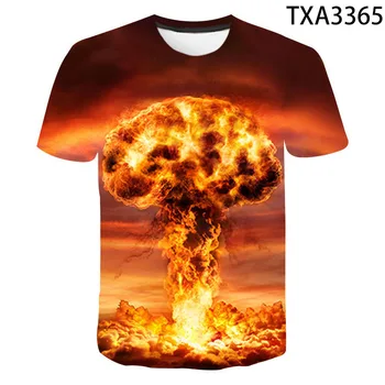 Nové Letní Atomové výbuchu bomby 3D T Košile Ležérní Pánské Dámské dětské Krátký Rukáv Boy girl Děti Tištěné T-shirt Cool Topy Tee