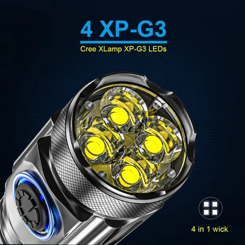 Nové Mini výkonná LED svítilna pochodeň 18650 18350 Dobíjecí USB malé baterky 4 XPG3 T6 pochodeň světla, vodotěsné svítilny