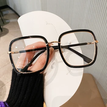 Nové Módní Kovové Náměstí Brýle Rám Ženy Značky Značkové Nadrozměrných Polygon Brýle Rámy Pro Muže Optické Brýle