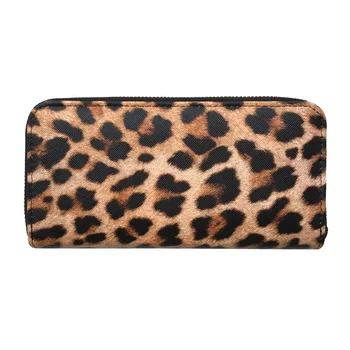 Nové Módní Leopardí Vzor Dvojitý Zip Peněženka Pro Ženy, Kůže Dámy Spojka Mobilní Telefon Bag Velké Kapacity Peníze Kapsy Peněženku