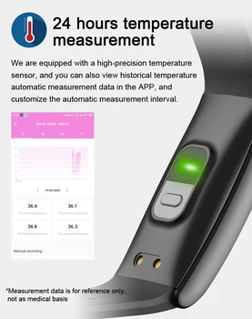 Nové měření teploty Q8T chytré hodinky pro sledování tepové frekvence sportovní krokoměr tracker náramek vodotěsné smart band