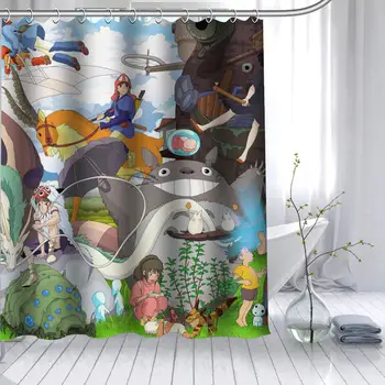 Nové Příjezdu Totoro Anime Sprchový Závěs Polyesterové Tkaniny Vysoké Defintion Tisk Koupelna Opona Vodotěsné 12 Hák Vana Opony