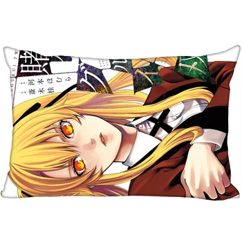 Nové Vlastní Kakegurui Anime Tisk pillowcover Dvě strany Standardní Satén Hedvábí Měkké Obdélník povlaky na Polštáře na zip Větší velikost