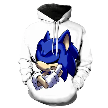 Nové výrobky na pultech Sonic the Hedgehog 3D tisk mikina s kapucí muži a ženy, módní ležérní svetr mládeže