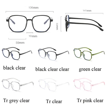 Nový Oversize Náměstí Brýle Rám Ženy Anti-modré Světlo Brýle Ženské Počítači Velký Eyeware Černá Jasné Objektiv Brýle