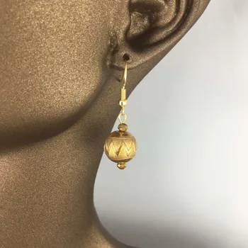 Náušnice Houpat A Drop 24k Zlatem Malované Skleněné Korálky Ručně vyráběné Žena Módní Šperky Vyrobené V Turecku