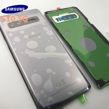 Originální nový SAMSUNG Galaxy S10+plus G977 G977F 5G verze Zadní Skleněný Kryt Baterie Zadní Dveře Pouzdro Zadní Skleněný Kryt