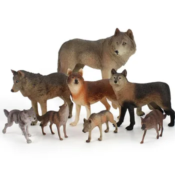 Plná Simulace Divoké Zvíře Obrázek Panenky Děti Hračky Vlk Model Stepní Lesní Šedý Vlk Učení Dárek Ozdoby