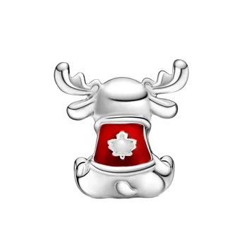 Poslední Červená Kráva Roh Korálky Kouzlo Fit Originální Pandora Náramky 925 Sterling Silver Druhý Letní Nové DIY Dáma Narozeniny.
