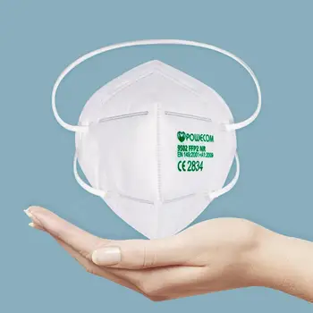 POWECOM CE Certifikované FFP2 Maska Pro Tvář Dospělé Ochranné Masky FFP2 Opakovaně 6 Vrstva Filtrační Respirátor PM2.5 Hygiena Masku Krytí
