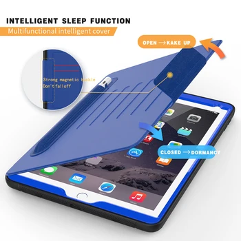 Pro iPad Air 2 Pouzdro Business Styl 6 Úhlů Flip Kožené Robustní Měkké TPU Auto Sleep/Wake Smart Cover pro iPad 9.7 2018 2017