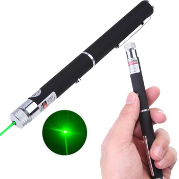 Profesionální Výkonný 5mv Zelené Světlo LED Laser Lazer Ukazovátko Pero Venkovní Sportovní Pracovní sebeobrana Baterku Držet