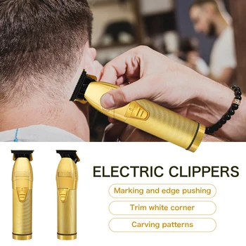 Profesionální Zastřihovač Vlasů Kadeřnictví Hair Trimmer Clipper Muži Akumulátorový Carving Ostříhat Stroje Elektrické Nůžky Holení Stroj