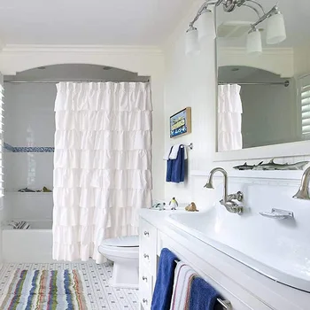 Propagace! Prohrábnout Sprchový Závěs Domova Měkký Polyester, Dekorativní Koupelnové Doplňky, Skvělé pro Sprchy a Vany Bílá