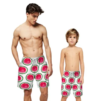 Pánské Koupací Šortky Děti Plavky Muži Plavání Trunks Otec Syna Plavky Muž Beach Nosit Krátké Kalhoty Rodiny Odpovídající Oblečení