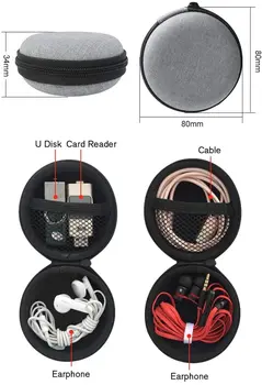 Přenosná Sluchátka Případě Skladování Malé Sluchátka Taška Mini Sluchátka Pouzdro EVA Ochranné Nárazuvzdorné Pouzdro pro Sluchátka a Kabely