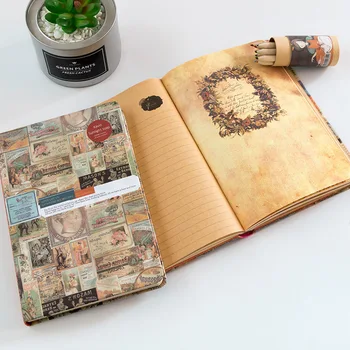 Přenosné Kreativní Zápisník Retro Deník, Kresba Vynikající Deník Knihy Jedinečný Vzhled Design, Kancelářské Práce