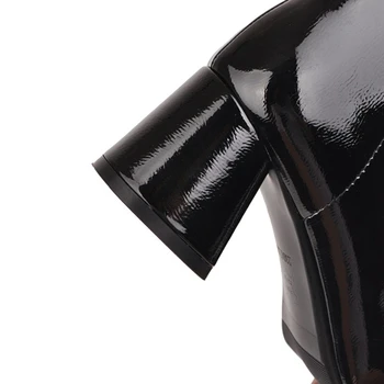 PŘEPADAT KOČKA velké velikosti 32-48 Nový patent kožené blok pata kotníkové boty přední zip 5,5 cm podpatky zimní párty pracovní boty meruňka