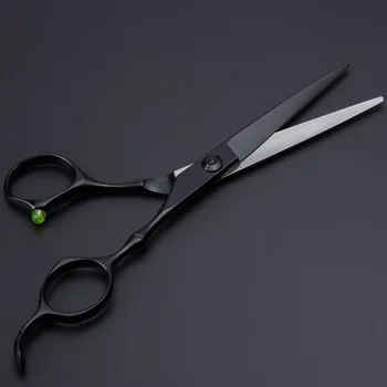 Přizpůsobit japonsko 6 palcový 440c Hyun černé vlasy salon nůžky řezání barber makas nůžky Ztenčení nůžky kadeřnické nůžky