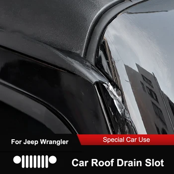 QHCP Auto Odklon Dešťové vody Střešní Odtok Slot Prostřednictvím Rozšíření Kanalizace Vzdálenost Pomoc ABS 1pár Pro Jeep Wrangler JL 2018 2019
