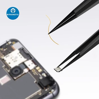 Qianli Ručně Leštěné Non-magnetické Nerezové Tweezer Vysoká Tvrdost Pinzeta pro iPhone základní Deska Jump Wire Opravy Nástroje