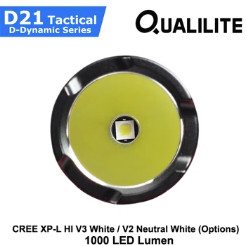 Qualilite D21 CREE XP-L HI Bílé / Neutrální Bílá 1000 Lumenů 2 Skupiny po 3 až 5-Mode LED Svítilna ( 1 x 18650 / 2xCR123 )