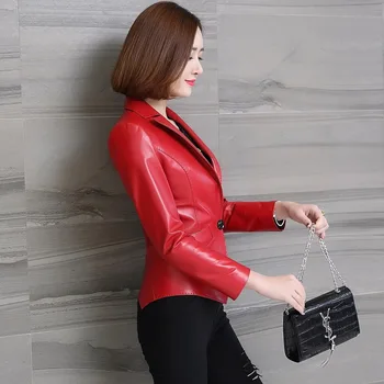 Real Pravé Kůže Bunda Ženy Kabát z Ovčí kůže Jaro Podzim Kabát Ženy Oblečení 2020 korejské Slim Krátké Kabáty Plus Velikost ZT895