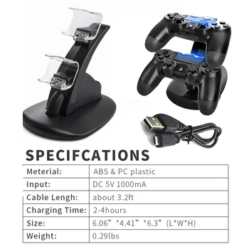 Regulátor Nabíječka Dock LED Dual USB Nabíjecí Stojan Pro PS4 Stanice Kolébka Pro Sony Playstation 4 PS4 /Pro/Slim Řadič