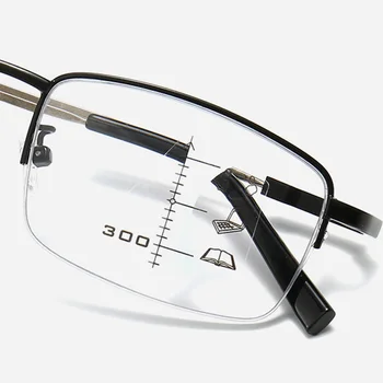 Retro Stylový Inteligentní Barevné Progresivní Auto Focus Čtení Brýle UV ochrana Brýle S Půl-Ráfky Brýle Rám