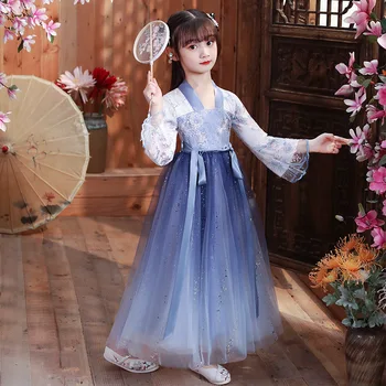 Roztomilé Děti HanfuDresses Vintage Čínský Styl Dívky Tradiční Hanfu Princezna Šaty Hanfu Cosplay Kostým Dívka Tang Oblečení