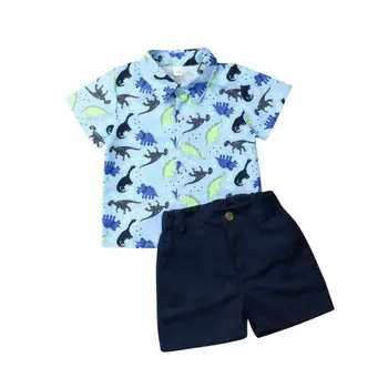 Roztomilý 2KS Letní Děti Baby Boy Oblečení Nastavit Gentleman Shirt Top Oblečení Set