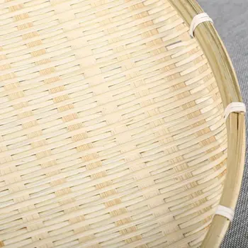 Ručně vyráběné Bambusové Tkát Kolo Skladování Zásobník na Ovoce Misky Ratanový Košík na Chléb pro Piknik Různé Nádoby Kuchyňské Skladovací Zásobník
