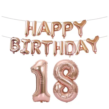 Sada happy birthday dopis balón velký nafukovací hliníkové balón, dívka, 18 let, 21 let starý, strana, scéna, dekorace, hračky