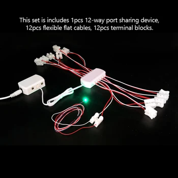 Sdílení portu Box Set Železniční Rozložení Písku Stolní LED Světla Kabelový Systém Sdílení Portu Box