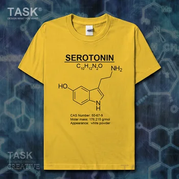 Serotonin Molekulární Vzorec Chemie Téma letní Módní fanoušky fitness pánské tričko nové Topy oblečení Krátký rukáv t-shirt 02