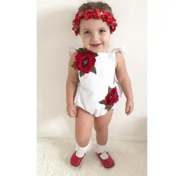 Sexy Krásné Batole Novorozence Baby Dívky Květinové Kombinézu Kombinéza Oblečení Oblečení