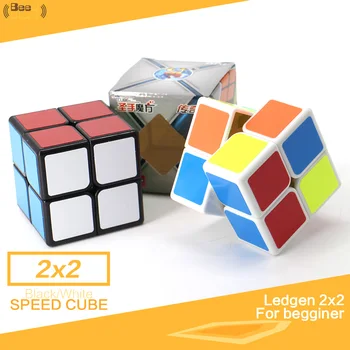 Shengshou Ledgen 2x2 Magic Cube 2X2X2 50mm Puzzle Rychlost Kostka 2x2 Černá Bílá Samolepka Pro Profesionální Hráče Vzdělávací Hračka