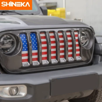SHINEKA Chrom Styling Pro Jeep Wrangler JL Vlajka USA Síť proti Hmyzu Mesh Mřížka, Dekorace Doplňky Pro Jeep Wrangler JL 2018Up
