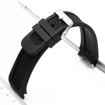Silikonové popruh muž 24mm zakřivené rozhraní pin přezka hodinky příslušenství pro IWC série sportovní nepromokavé pryže popruh muži hodinky