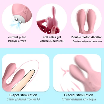 Silikonový Vibrátor Double vibrating stick, Vodotěsné Hračky pro Dospělé Aktuální Puls Klitoris Bradavky Stimulátor Masáž Těla
