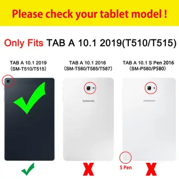 SM-T515 Pouzdro Pro Samsung Galaxy Tab 10.1 2019 T510 T515 SM-T510 Kryt Funda Tablet Módní Cat Flip Stand Shell Capa +Dárek