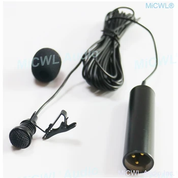Spony na kravaty Kardioidní Kondenzátorový Klopový Mikrofon XLR 3Pin 48V Phantom Napájení Mikrofonů 5m Kabel