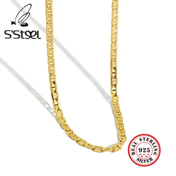 S'STEEL korejské Náhrdelníky, 925 Sterling Silver Řetěz Krátký Zlatý Náhrdelník Designer Bijoux Argent 925 Masivu Pour Femme Jemné Šperky