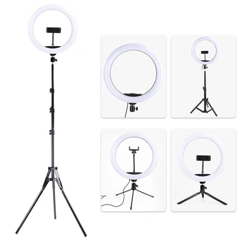 Stmívatelné 33cm LED Kruh Světla S Stativ Selfie Lampa Pro Photo Studio Tiktok Youtube Živé Fotografie Osvětlení Ringlights
