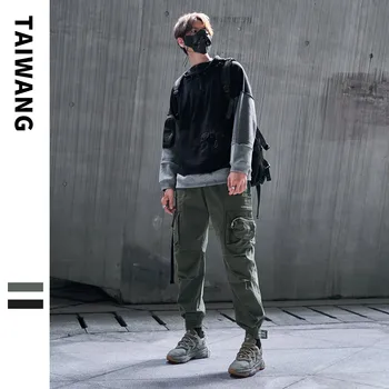 Streetwear Pánské Cargo Kalhoty Hip Hop Bavlna Jogging Kalhoty Mužů Podzimní Módní Tepláky 2020 Nové Ležérní Kalhoty Big Pocket