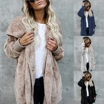 Střední délka kožešiny kabát pro podzimní a zimní kožešinové teplé oblečení dámské kabáty ženy bundy abrigos mujer invierno 2020